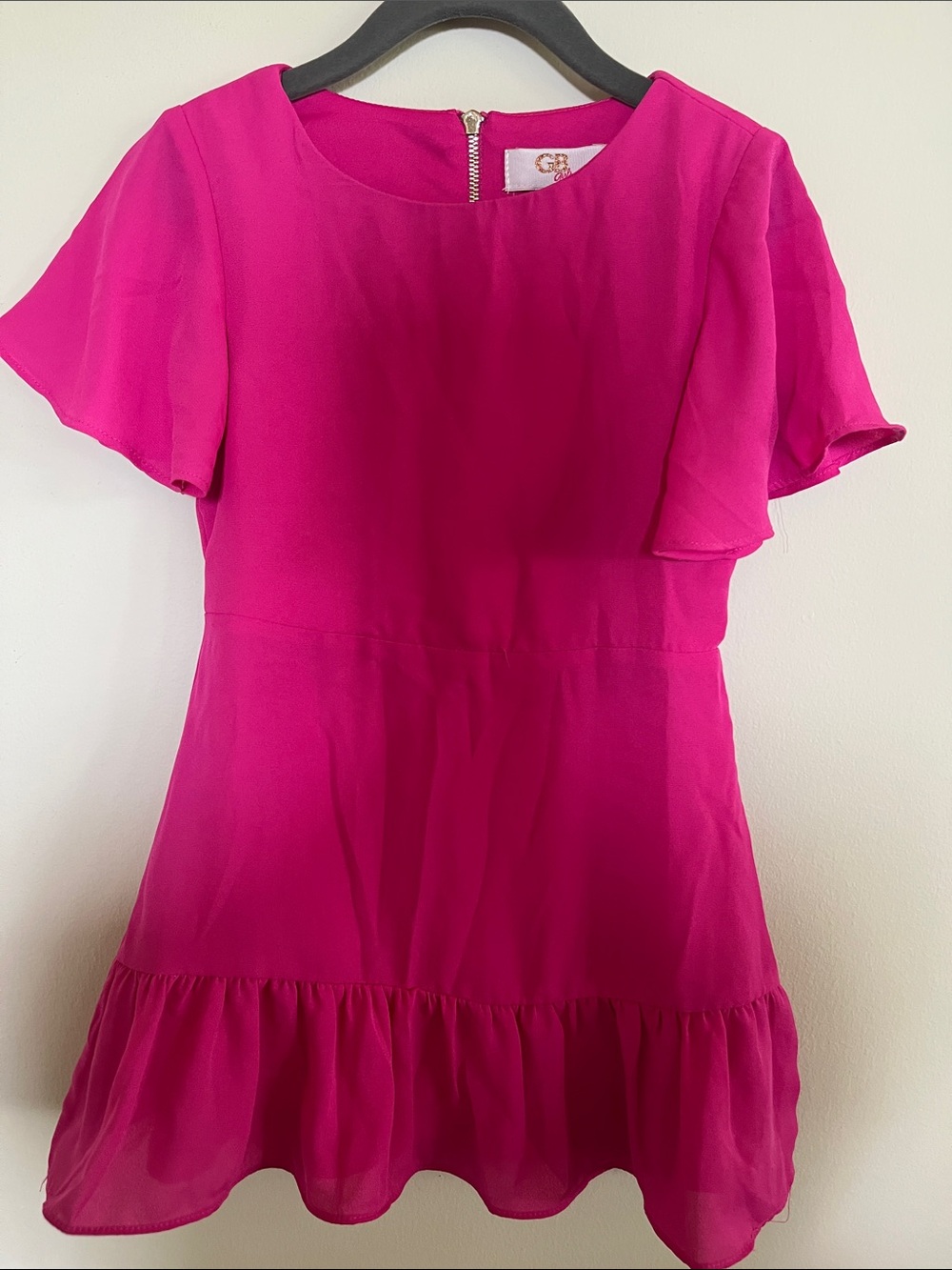 Gianni Bini Hot Pink Flutter Sleeve Dress